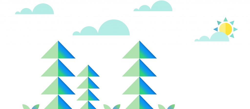 Illustration of a working forest supplying biomass