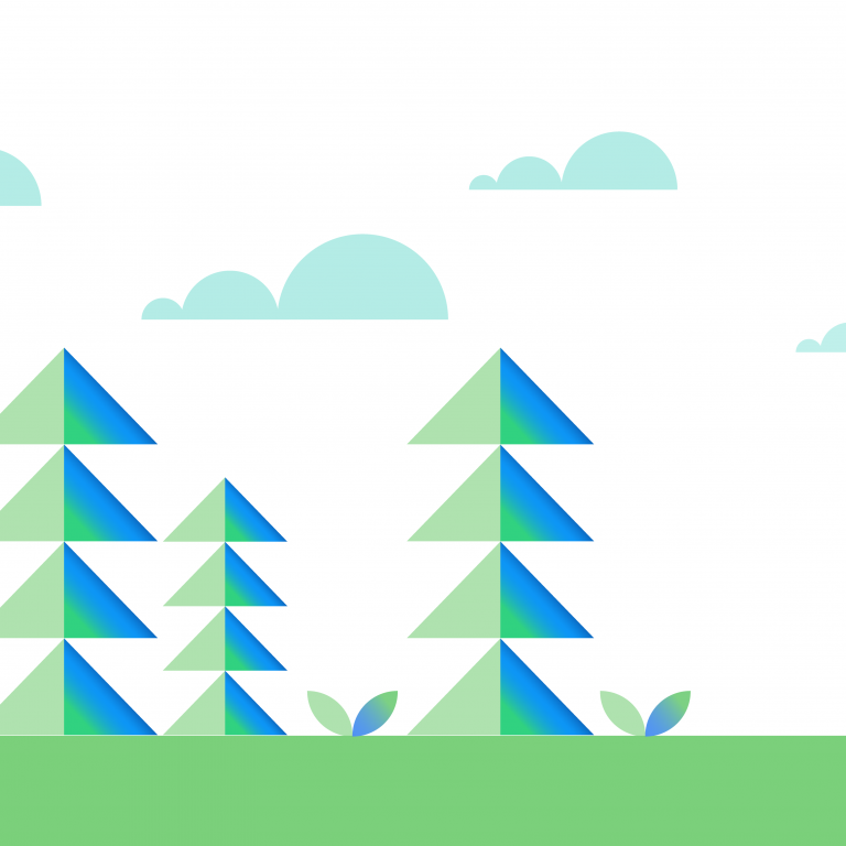 Illustration of a working forest supplying biomass